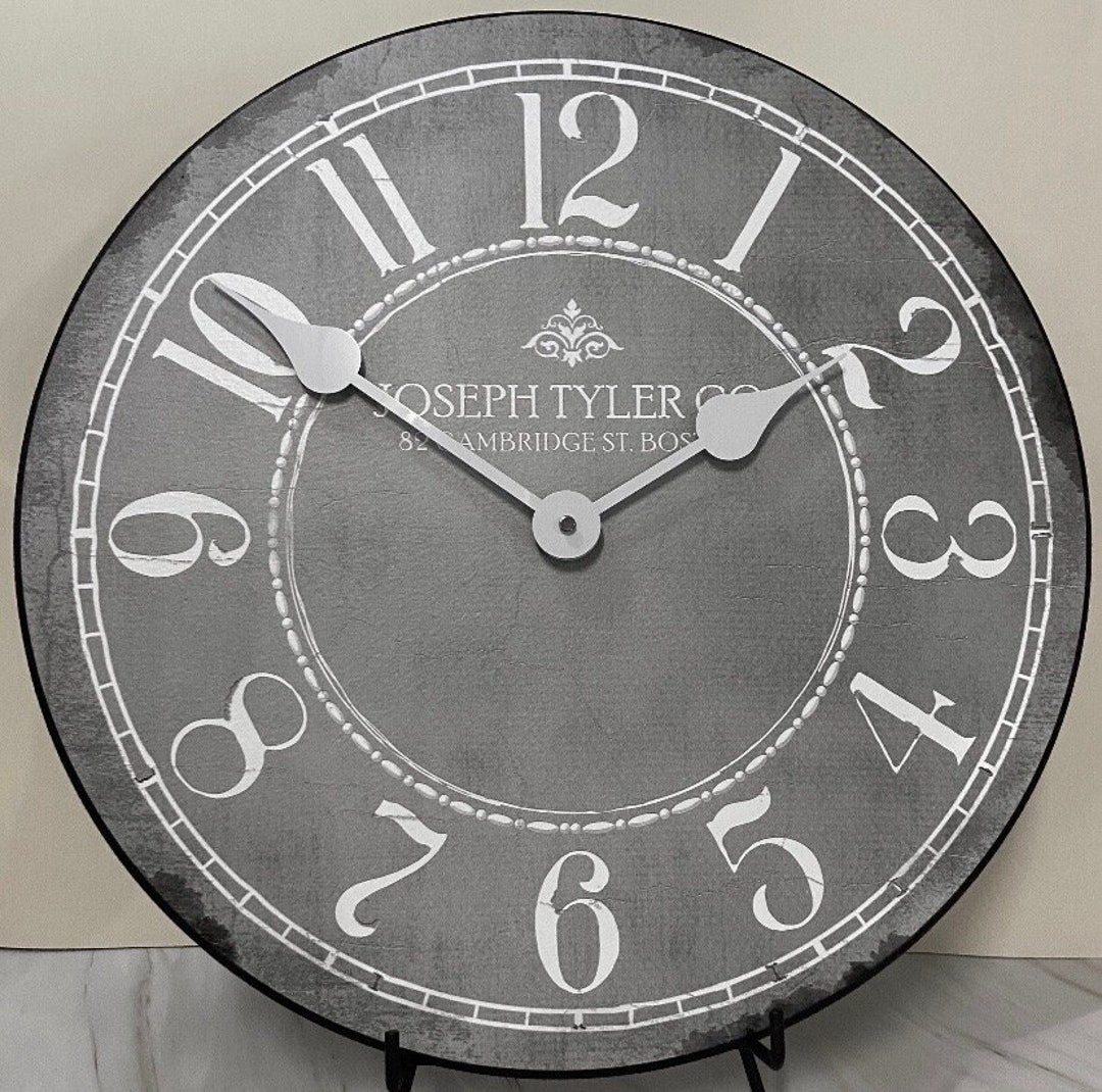Gray & White Wall Clock, 8 Sizes!!, EXTRA Quiet Mechanism, Lifetime ...