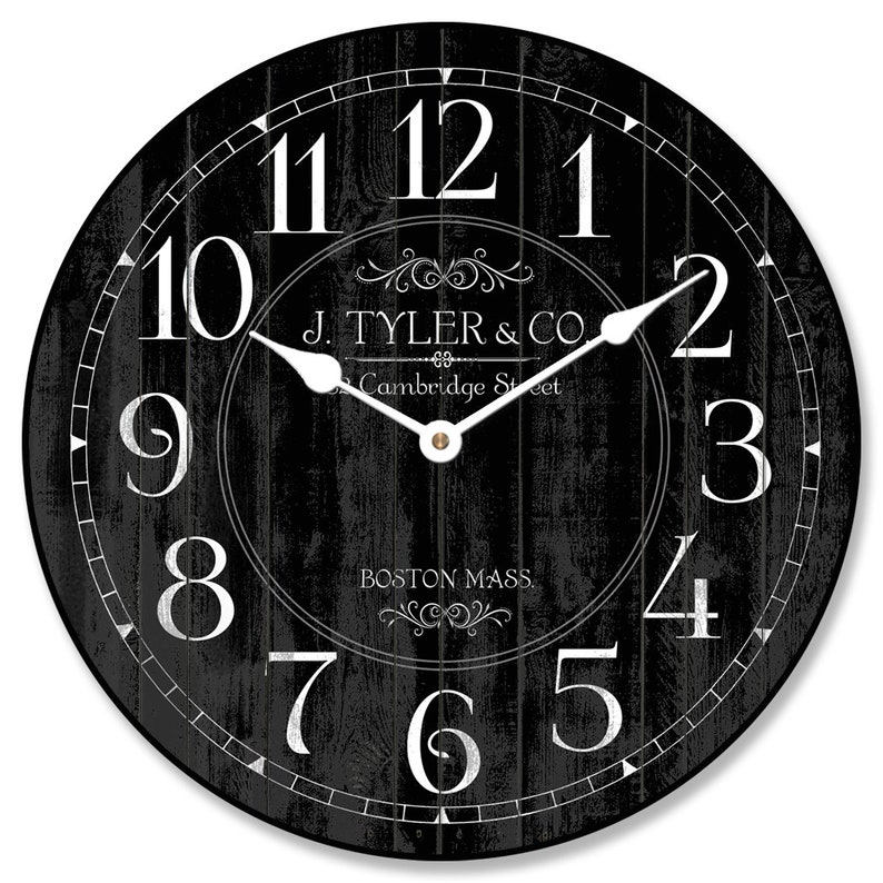 Harbor Black Wall Clock Large Wall Clock Choose From 8 Etsy