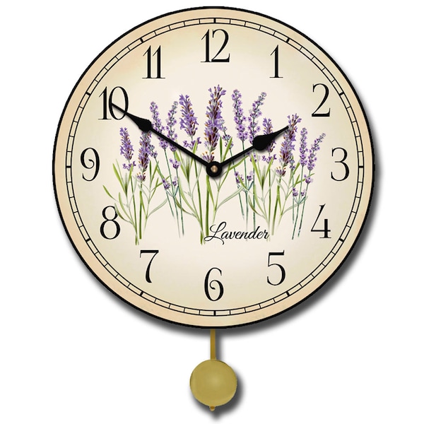 Vintage Wall Clock Battery Quartz Operated Silent Clock With Swinging Pendulum E - Foto 7