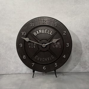 Barbell Wall Clock, 8 sizes to choose, Made in USA, Lifetime Warranty, Very QUIET, Free to customize
