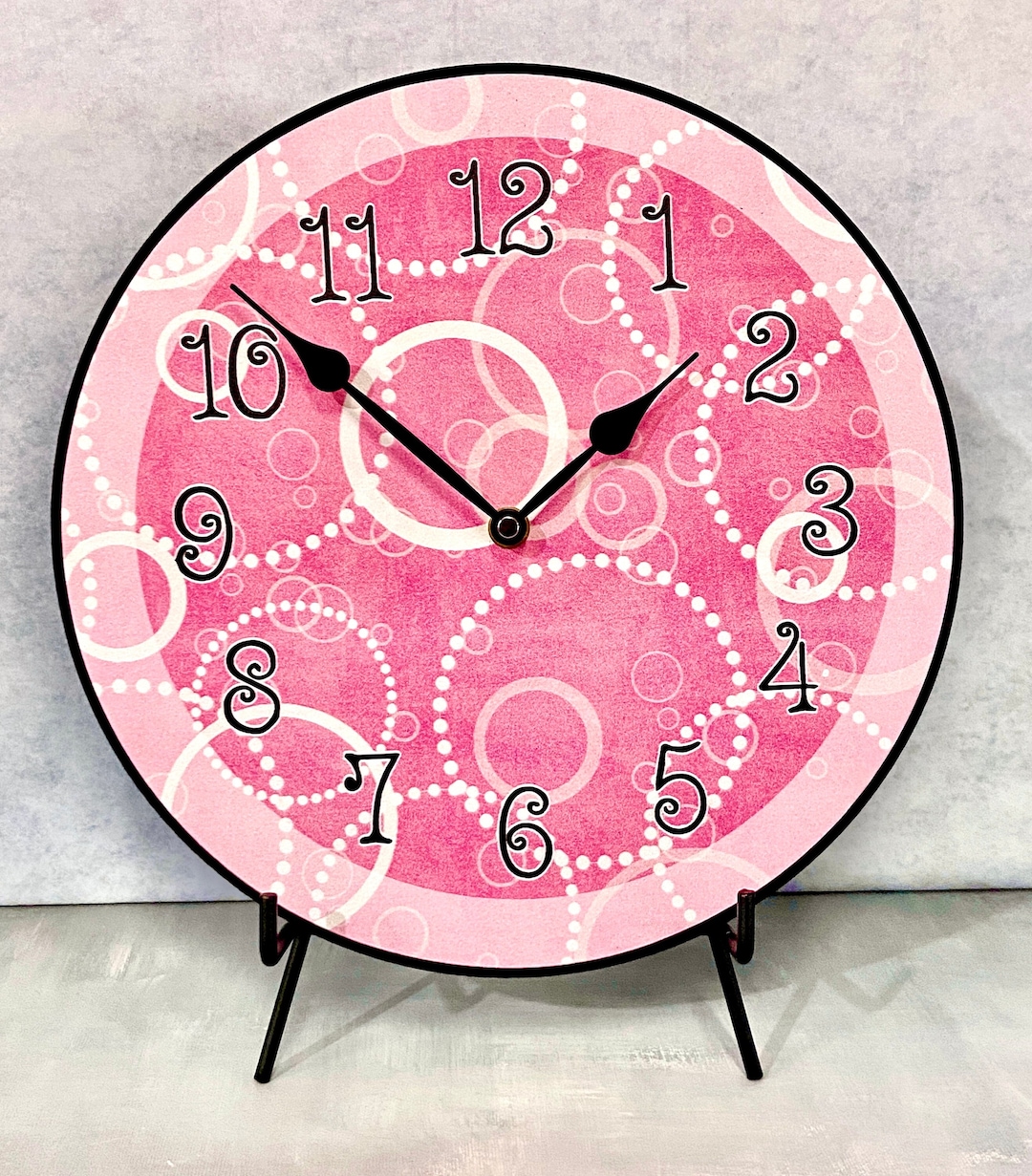 Hot Pink Circles Wall Clock, 8 Sizes to Choose, Made in USA, Lifetime ...