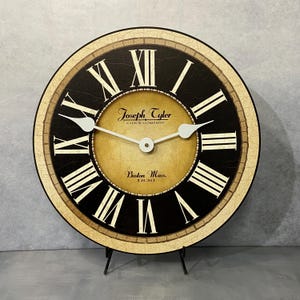 Augustus Wall Clock, 8 sizes to choose, Made in USA, Lifetime Warranty, Very QUIET, Free to customize