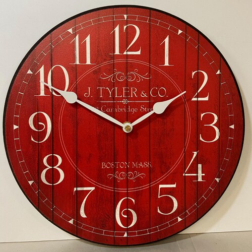 Houston Big Red Wall Clock Large Wall Clock Choose From 8 Etsy