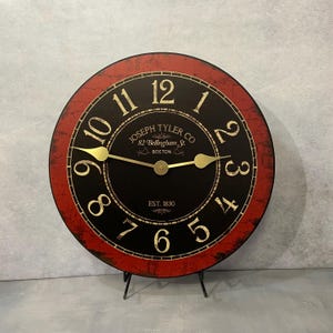 Bellingham Red Wall Clock, 8 sizes!!, EXTRA quiet mechanism, lifetime warranty, optional to add your words, large wall clock