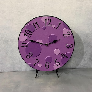 Purple Bubbles Wall Clock, 8 sizes to choose, Made in USA, Lifetime Warranty, Very QUIET, Free to customize