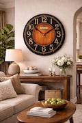 Black & Wood Wall Clock, 8 sizes!!, EXTRA quiet mechanism, lifetime warranty, optional to add your words, large wall clock .
