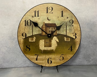 Americana Wall Clock, 8 sizes!!, EXTRA quiet mechanism, lifetime warranty, optional to add your words, large wall clock