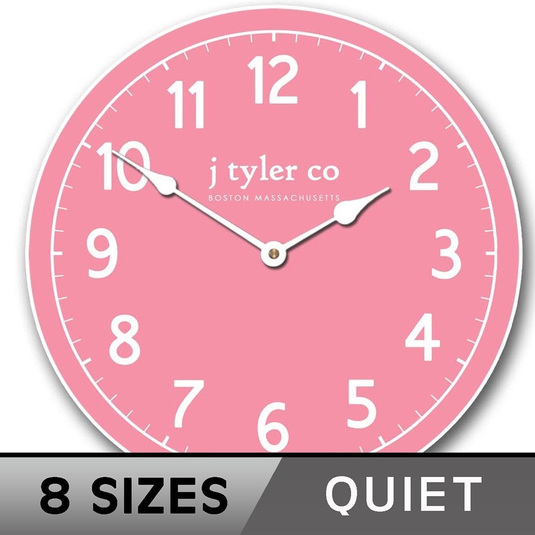 New Traditional Pink Wall Clock Large Wall Clock EXTRA Etsy