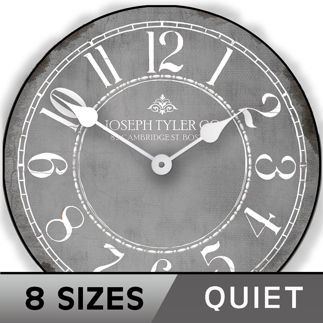 Gray & White Wall Clock large wall clock Choose from 8 Etsy