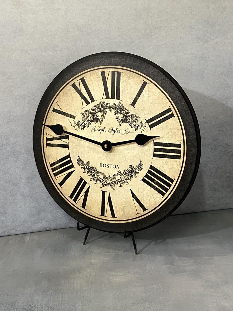 Charmant Black & Tan Wall Clock, 8 Sizes to Choose, Made in USA ...
