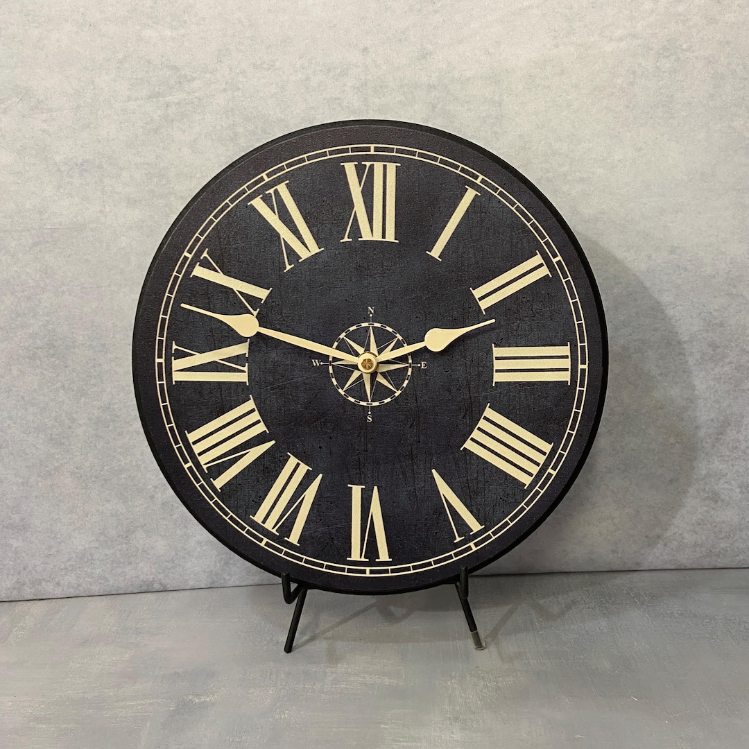 Nautical Navy & Tan Wall Clock, 8 Sizes to Choose, Made in USA ...