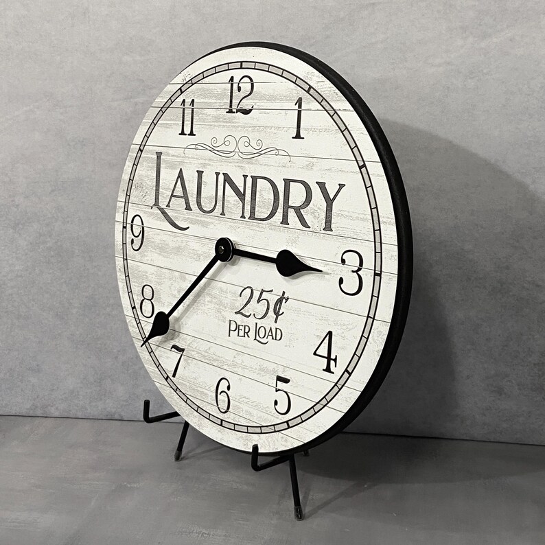White Laundry Wall Clock, 8 Sizes!!, EXTRA Quiet Mechanism, Lifetime ...