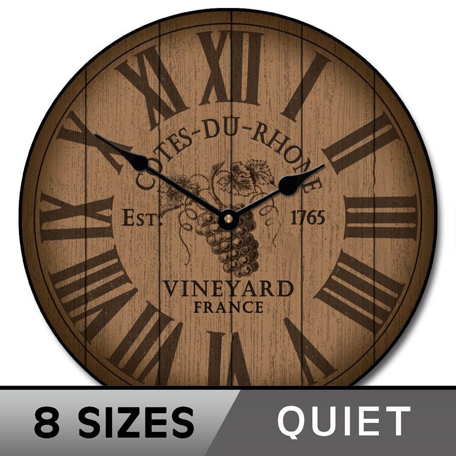 Wine Barrel Lid Clock Large Wall Clock Choose From 8 Sizes. Etsy
