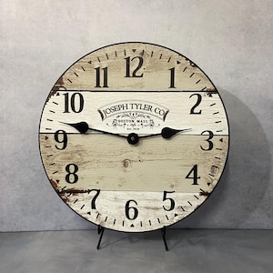 Rustic Barnwood Wall Clock, large wall clock, Choose from 8 sizes. extra QUIET mechanism, LIFETIME Warranty, We can add YOUR words.