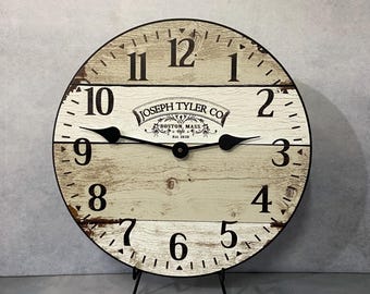 Rustic Barnwood Wall Clock, large wall clock, Choose from 8 sizes. extra QUIET mechanism, LIFETIME Warranty, We can add YOUR words.