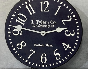 Navy Blue Wall Clock, 8 sizes!!, EXTRA quiet mechanism, lifetime warranty, optional to add your words, large wall clock