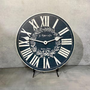 Manor House Blue Wall Clock. 8 Sizes, Lifetime Warranty, Quiet, Non-Ticking, Free Personalization.