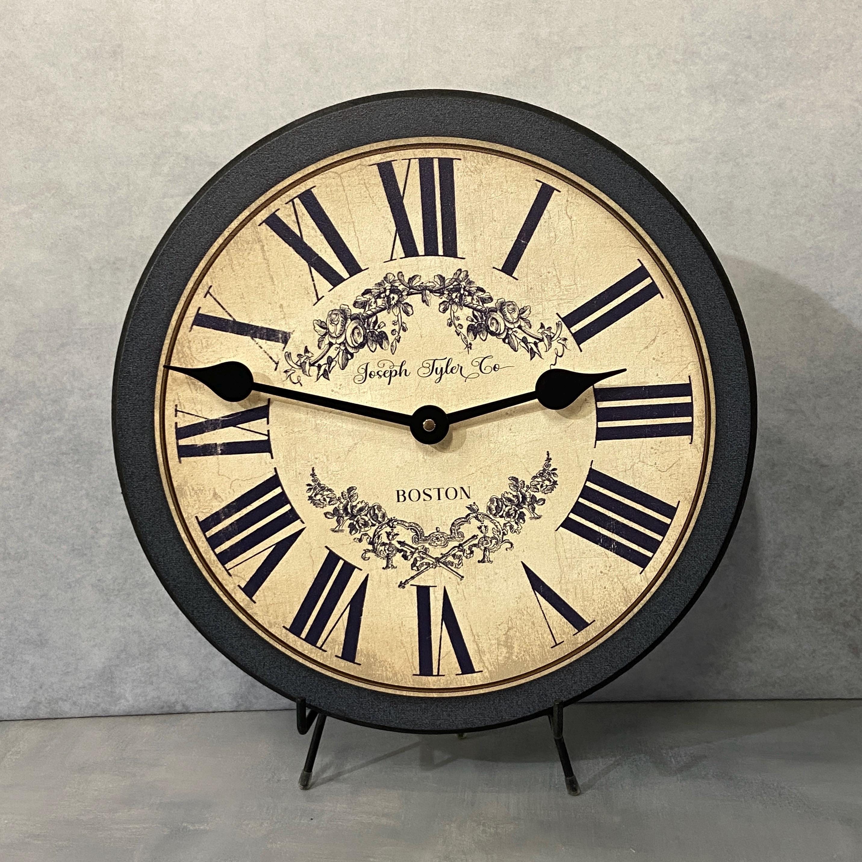 Charmant Navy & Tan Wall Clock, 8 Sizes to Choose, Made in USA ...
