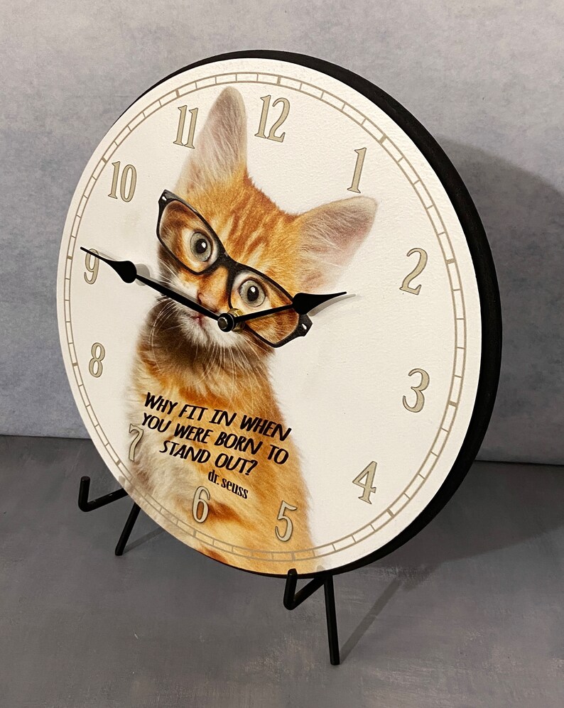 Human Cat Clock Cat Wall Clock, 8 Sizes to Choose, Made in USA, Lifetime Warranty, Very ...