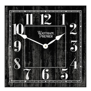 Waytham Black Square Wall Clock