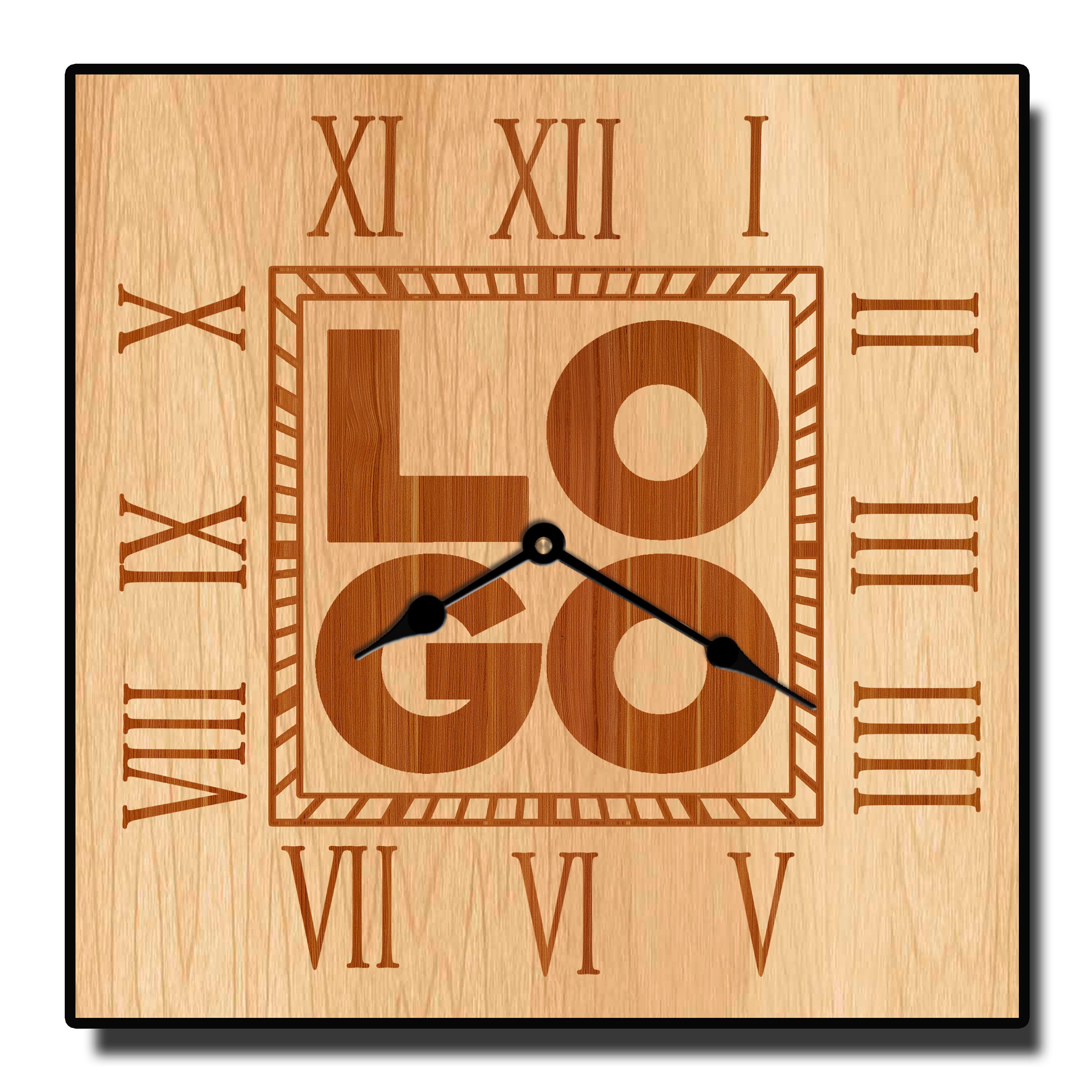 Personalized Logo Square Wall Clock, Large Wall Clock, Choose From 5 ...