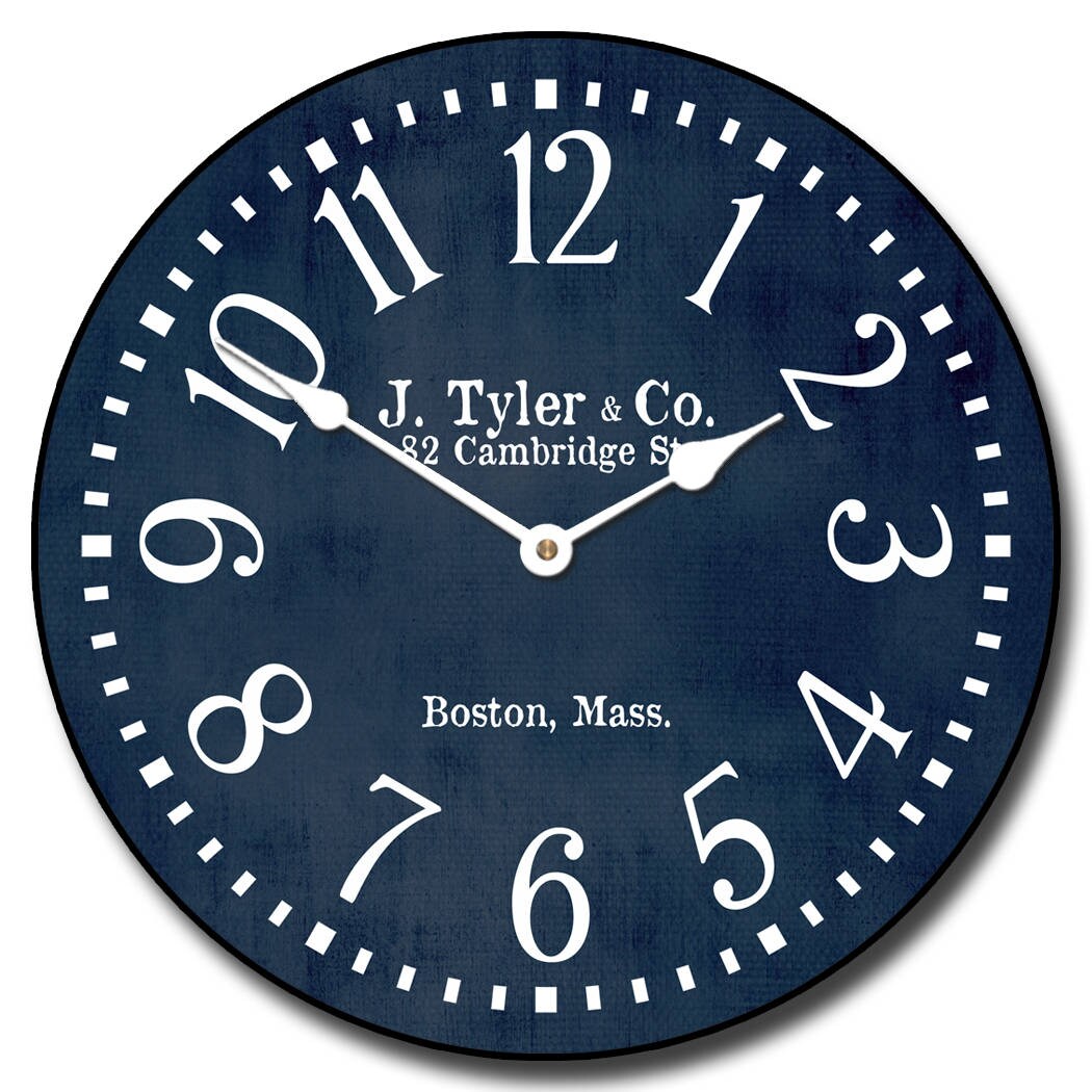 Navy Blue Wall Clock Large Wall Clock Choose From 8 Sizes. Etsy Canada