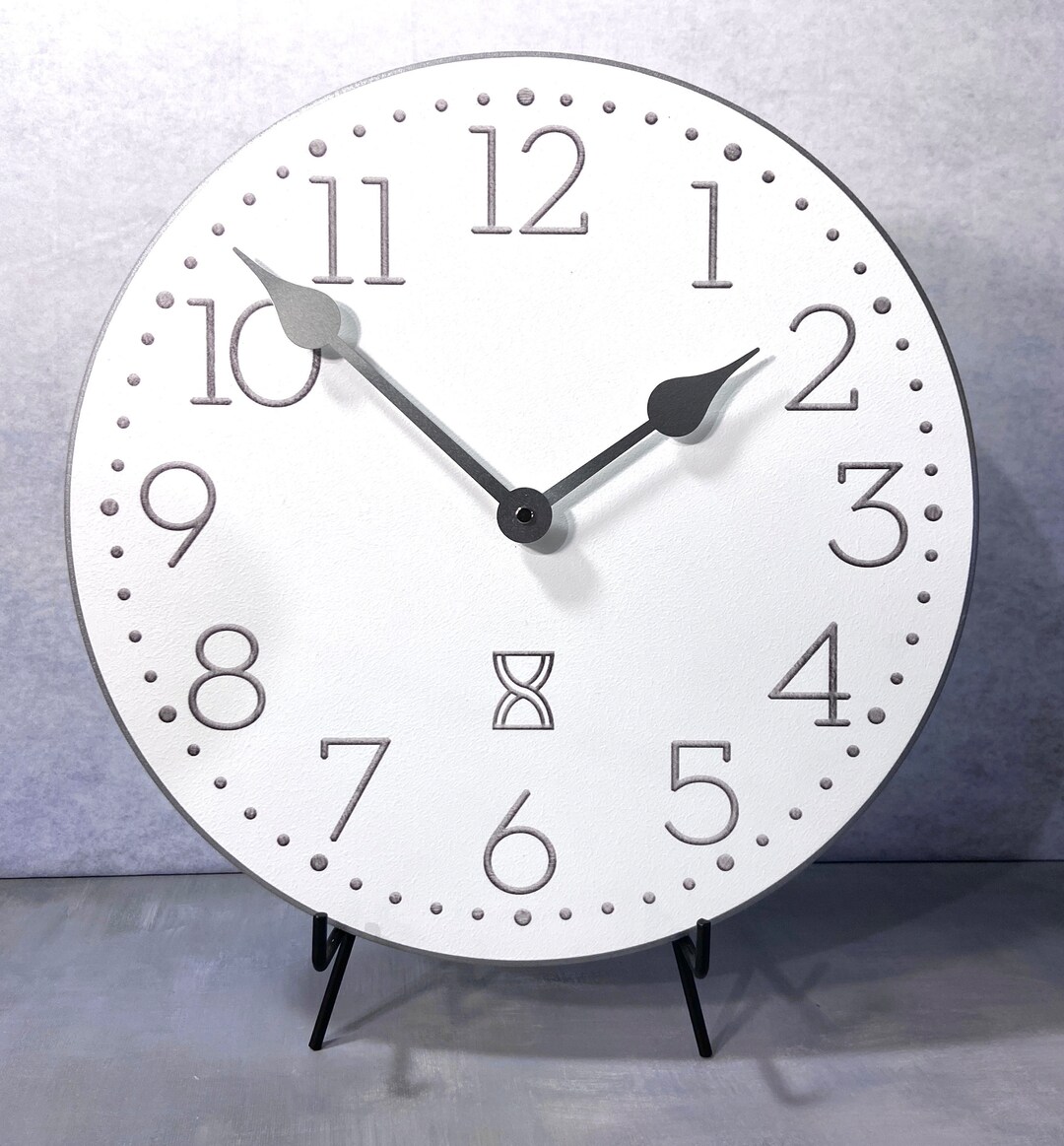 Metallic Silver Wall Clock, 8 Sizes to Choose, Made in USA, Lifetime