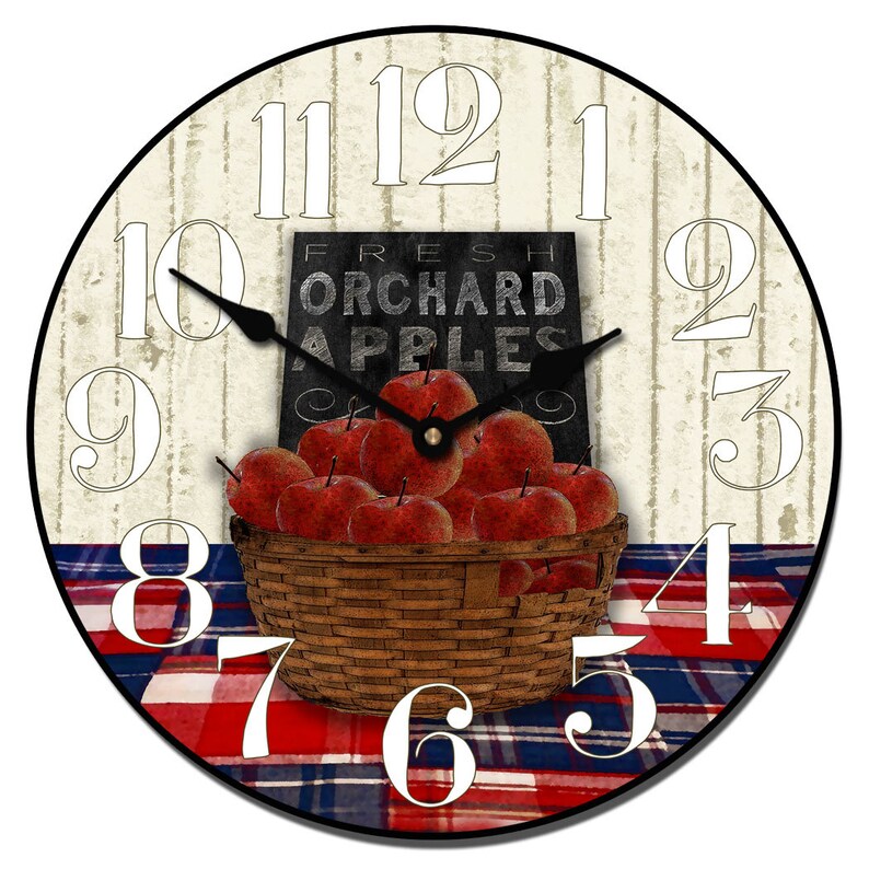 Apple Basket Wall Clock Etsy
