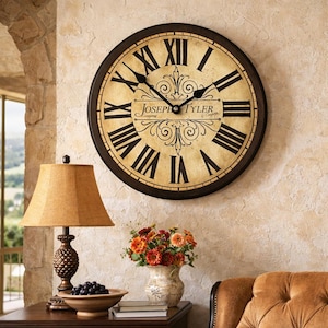Tuscan Villa Wall Clock, 8 Sizes to Choose, Made in USA, Lifetime