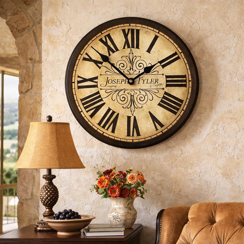 インテリア時計 antique wall clock Tuscan Villa Wall Clock, 8 Sizes to Choose, Made in USA, Lifetime