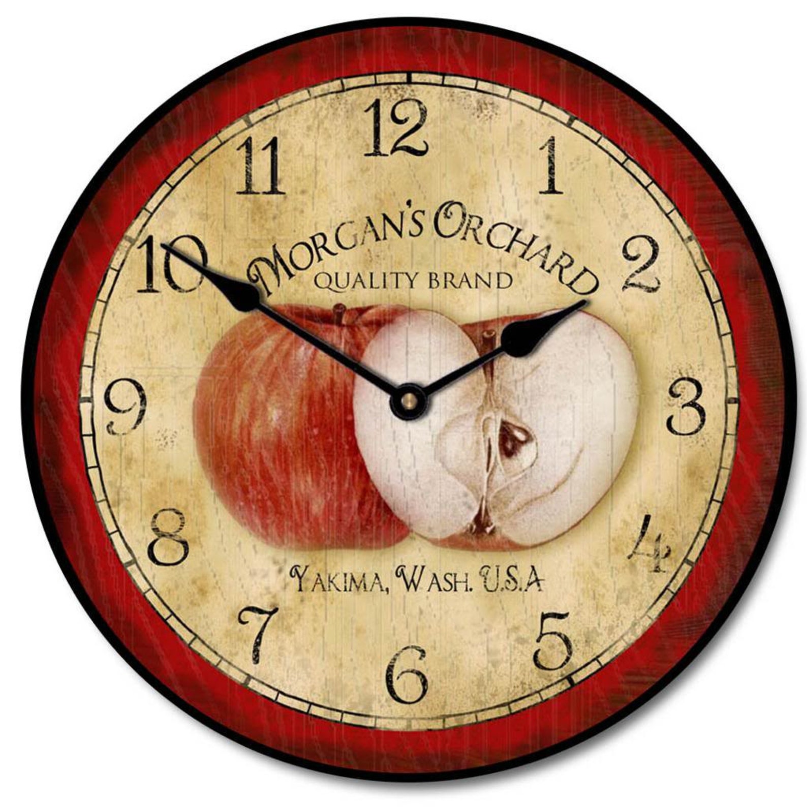 Apple Wall Clock Large Wall Clock Choose From 8 Sizes. Extra Etsy