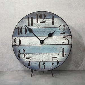 Nantucket Blue Wall Clock, 8 sizes!!, EXTRA quiet mechanism, lifetime warranty, optional to add your words, large wall clock