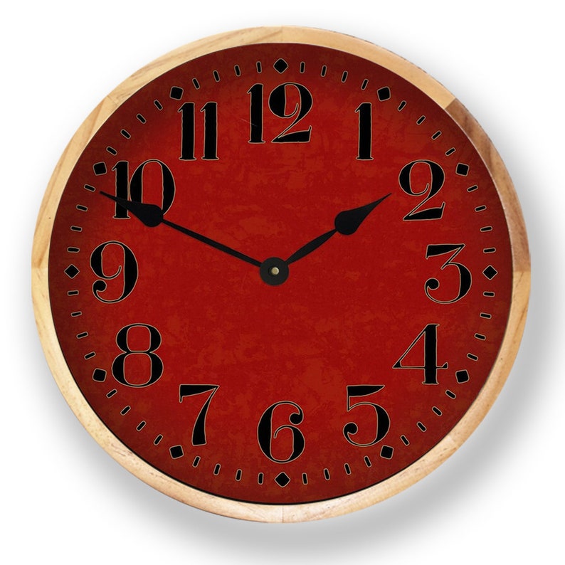 Houston Big Red Wall Clock Large Wall Clock Choose From 8 Etsy