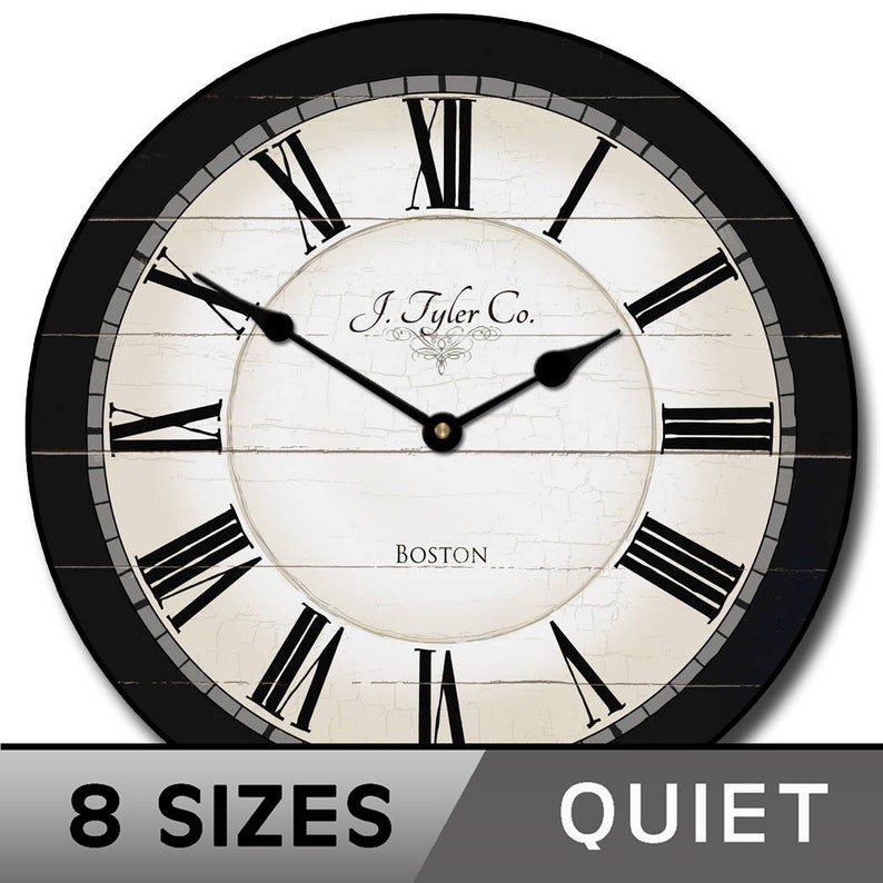 Carolina Black Wall Clock Whisper Quiet Lifetime Warranty Etsy