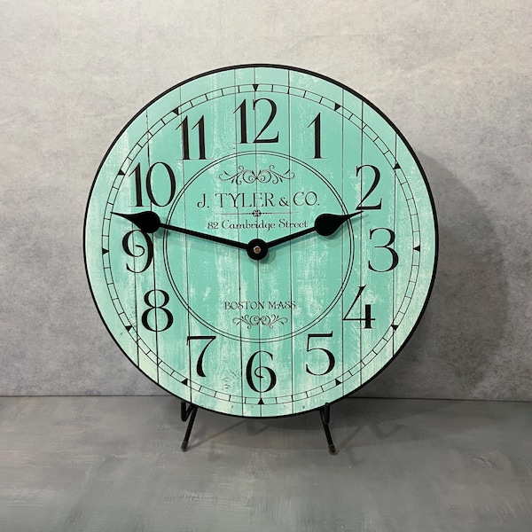 Harbor Turquoise Wall Clock, 8 sizes!!, EXTRA quiet mechanism, lifetime warranty, optional to add your words, large wall clock .