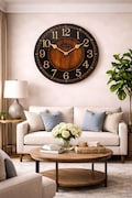 Rustic Black & Wood Wall Clock, 8 sizes!!, EXTRA quiet mechanism, lifetime warranty, optional to add your words, large wall clock