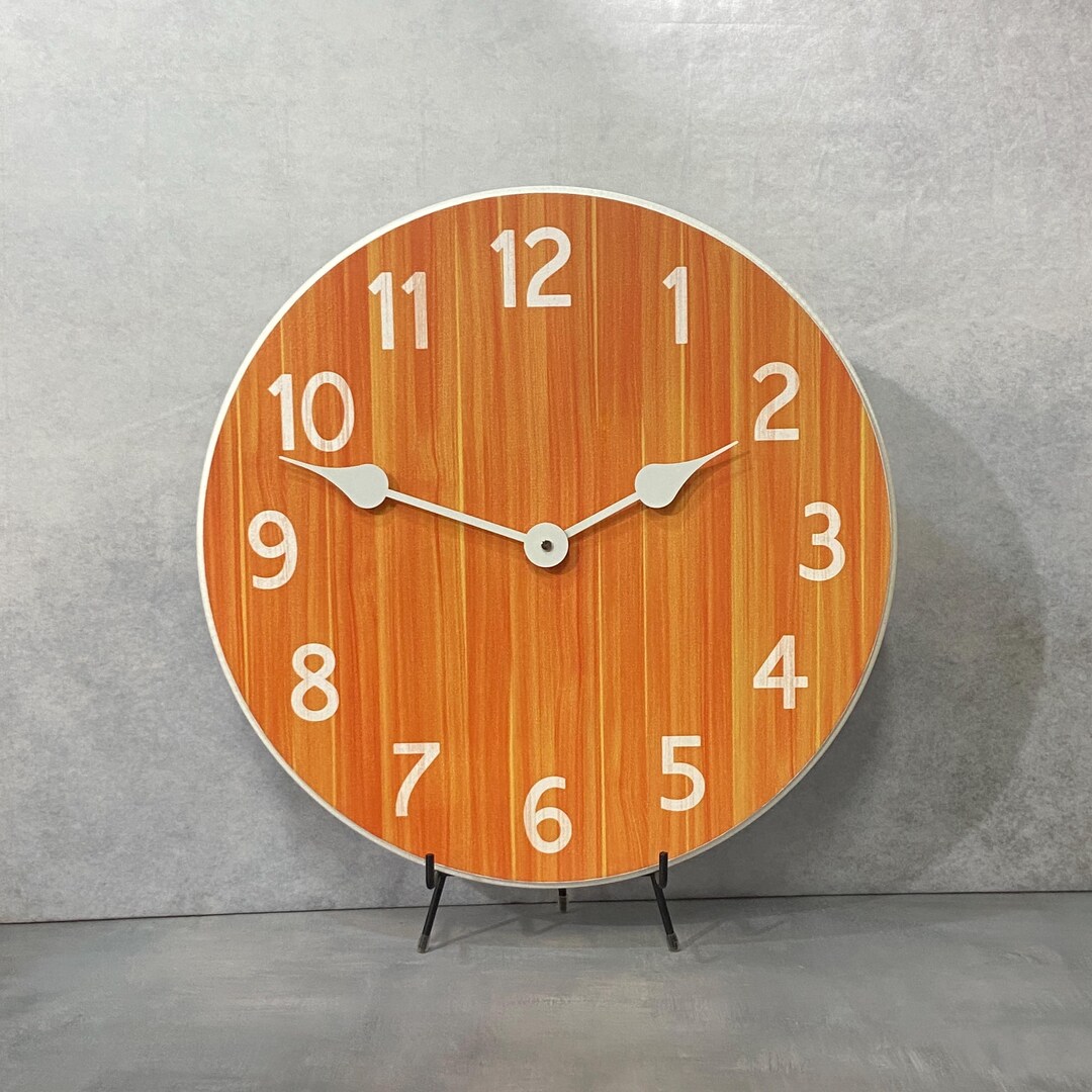 Organic Orange Wall Clock, 8 Sizes, Lifetime Warranty, Quiet, Non ...
