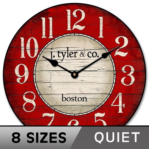 Houston Big Red Wall Clock Large Wall Clock Choose From 8 Etsy
