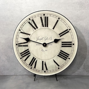 Parson Ivory White Wall Clock, 8 sizes!!, EXTRA quiet mechanism, lifetime warranty, optional to add your words, large wall clock