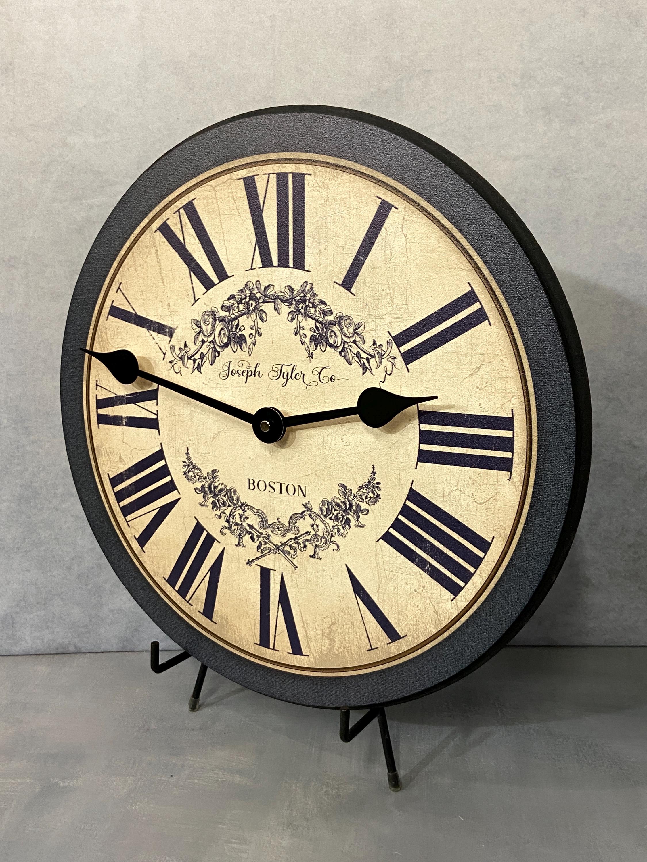 Charmant Navy & Tan Wall Clock, 8 Sizes to Choose, Made in USA ...