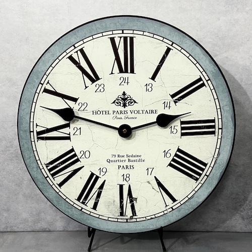 Hotel Paris Voltaire Blue Wall Clock, 8 sizes to choose, Made in USA, Lifetime Warranty, Very QUIET, Free to customize