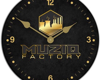 Modern Logo Wall Clock, Add Logo, large wall clock, Choose from 8 sizes. extra QUIET mechanism, LIFETIME Warranty