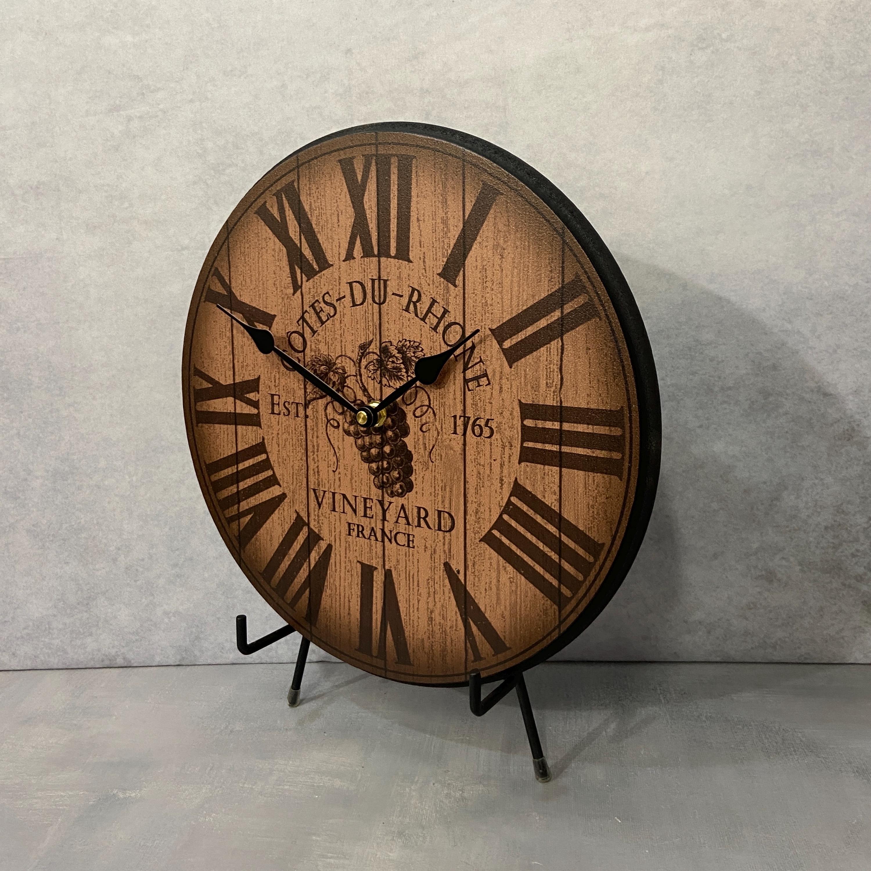 Horloge Murale Vintage Jacques Briant - Céramique Raisins Vigne - Ref B550