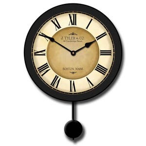 Galway Black Pendulum Wall Clock, 5 Sizes, Lifetime Warranty, Quiet, Non-Ticking, Free Personalization.