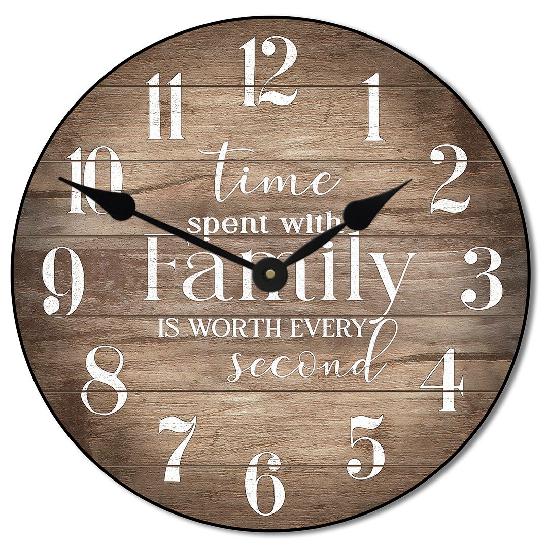 Time Spent With Family is Worth Every Second Clock Large Etsy UK