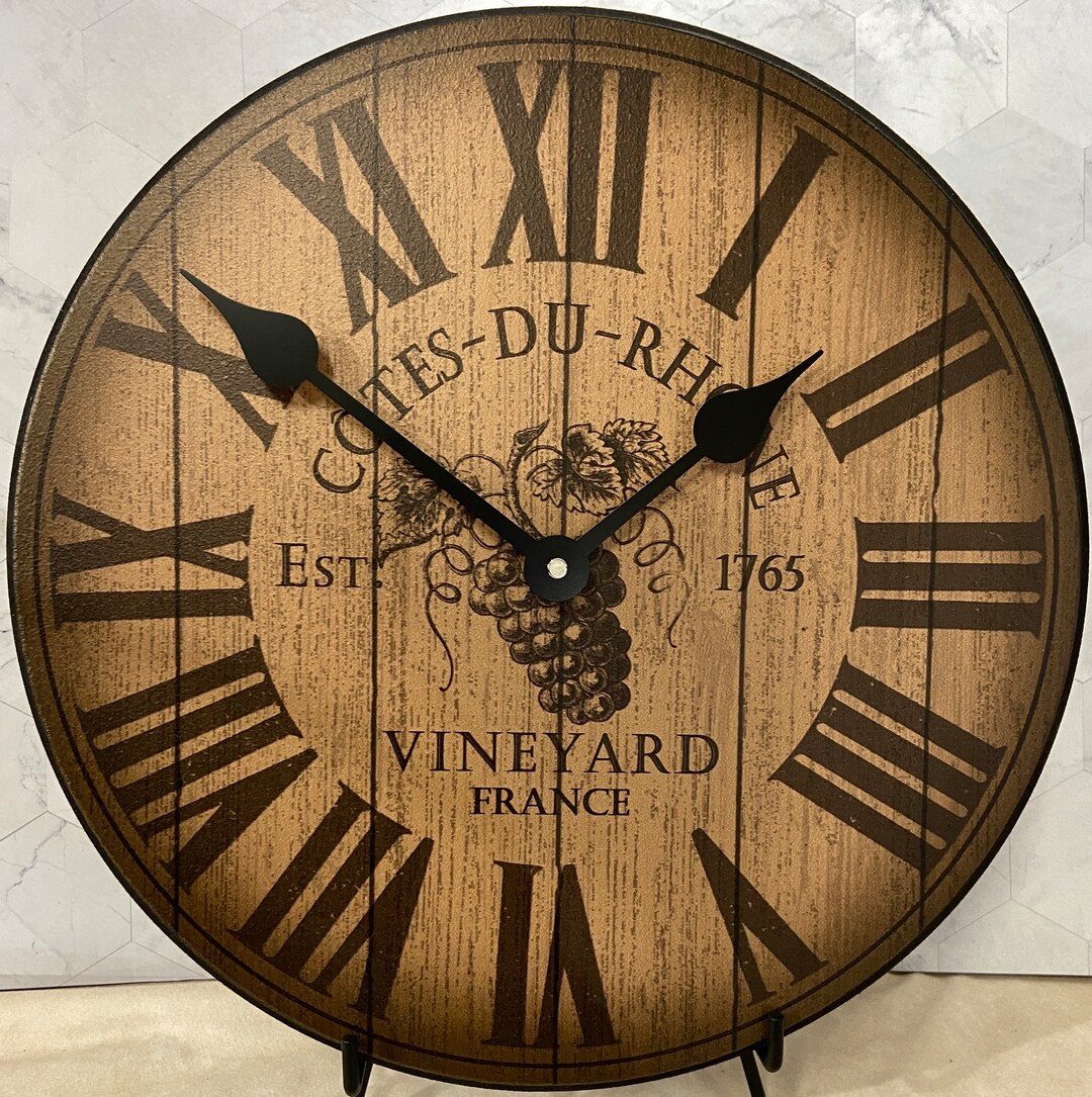 Wine Barrel Lid Clock, Large Wall Clock, Choose From 8 Sizes. Extra