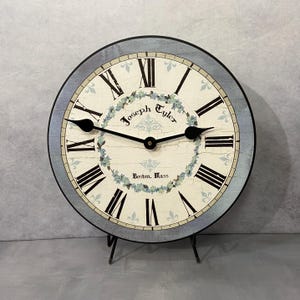 Blue Flower Wall Clock, 8 sizes!!, EXTRA quiet mechanism, lifetime warranty, optional to add your words, large wall clock