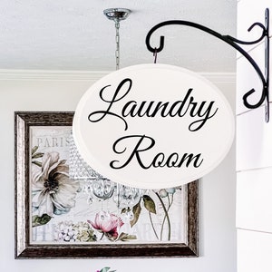 Laundry Room, Laundry Sign, Hanging Wood Sign, French Country Decor, Hallway Wall Decor, Farmhouse Decor, Mud Room Sign