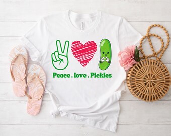 Pickle Lover T-shirt, Funny Pickles Shirt, Peace Love Pickles Tee, In My Pickle Era T-Shirt, Funny Women Pickle Shirt, Pickle Lover Gift Tee