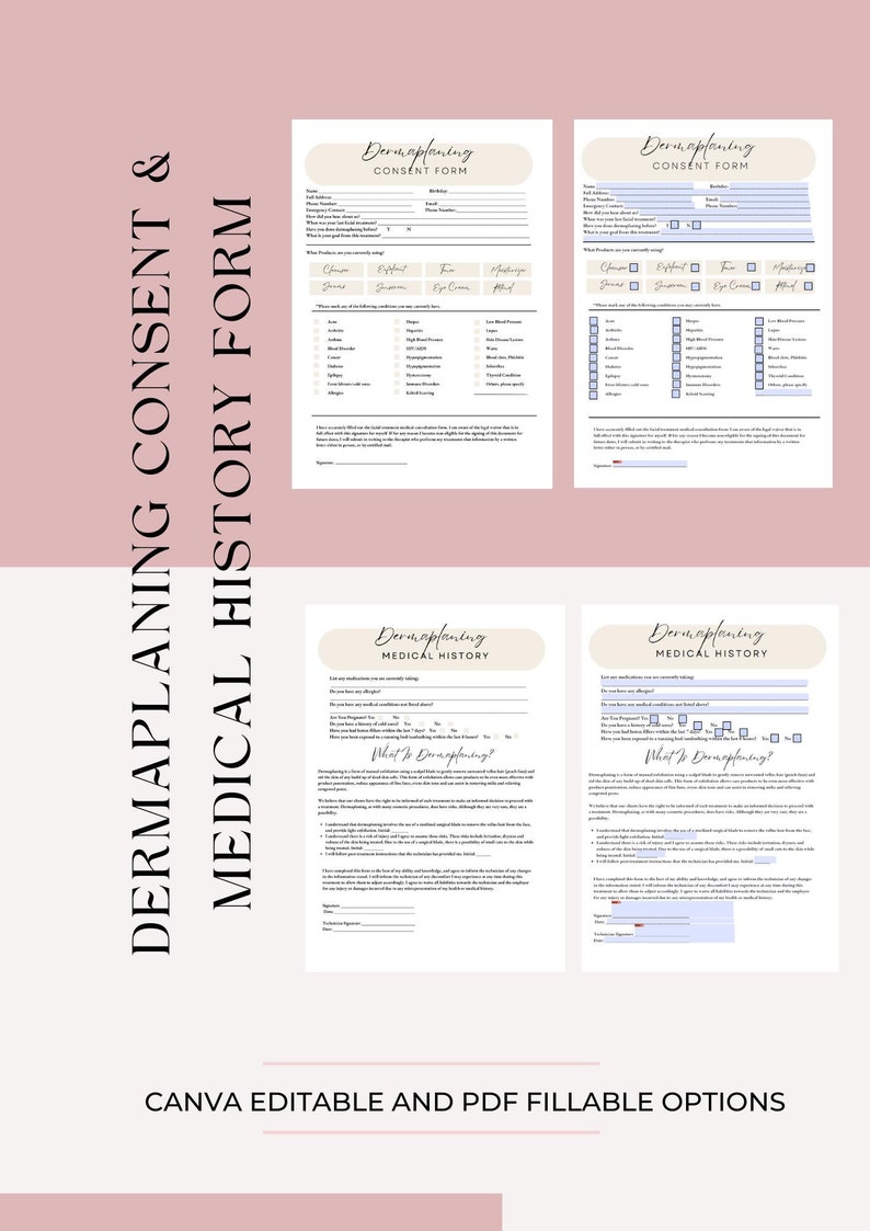 Dermaplaning Esthetician Form - Etsy